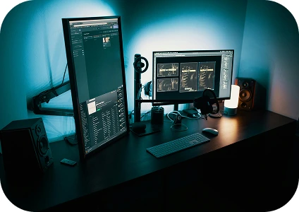 Computer screens with coding