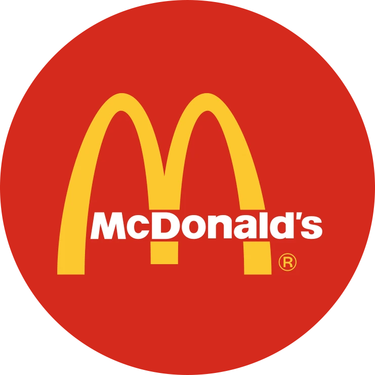 McDonald's logo featuring the iconic golden arches on a red background