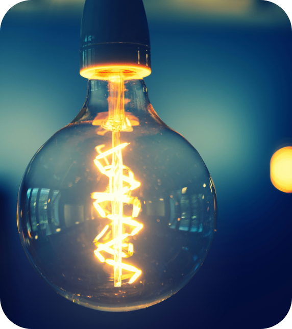 Glowing lightbulb filament